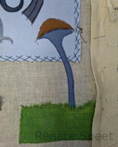 From Mushrooms to Cats: Exploring Appliqué Embroidery Techniques in Class