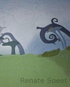 Appliqué Project Update: Mushrooms, Grass, and a Lucky Find